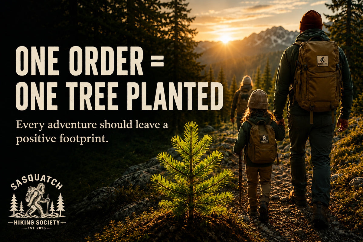 One order one tree planted family trail graphic