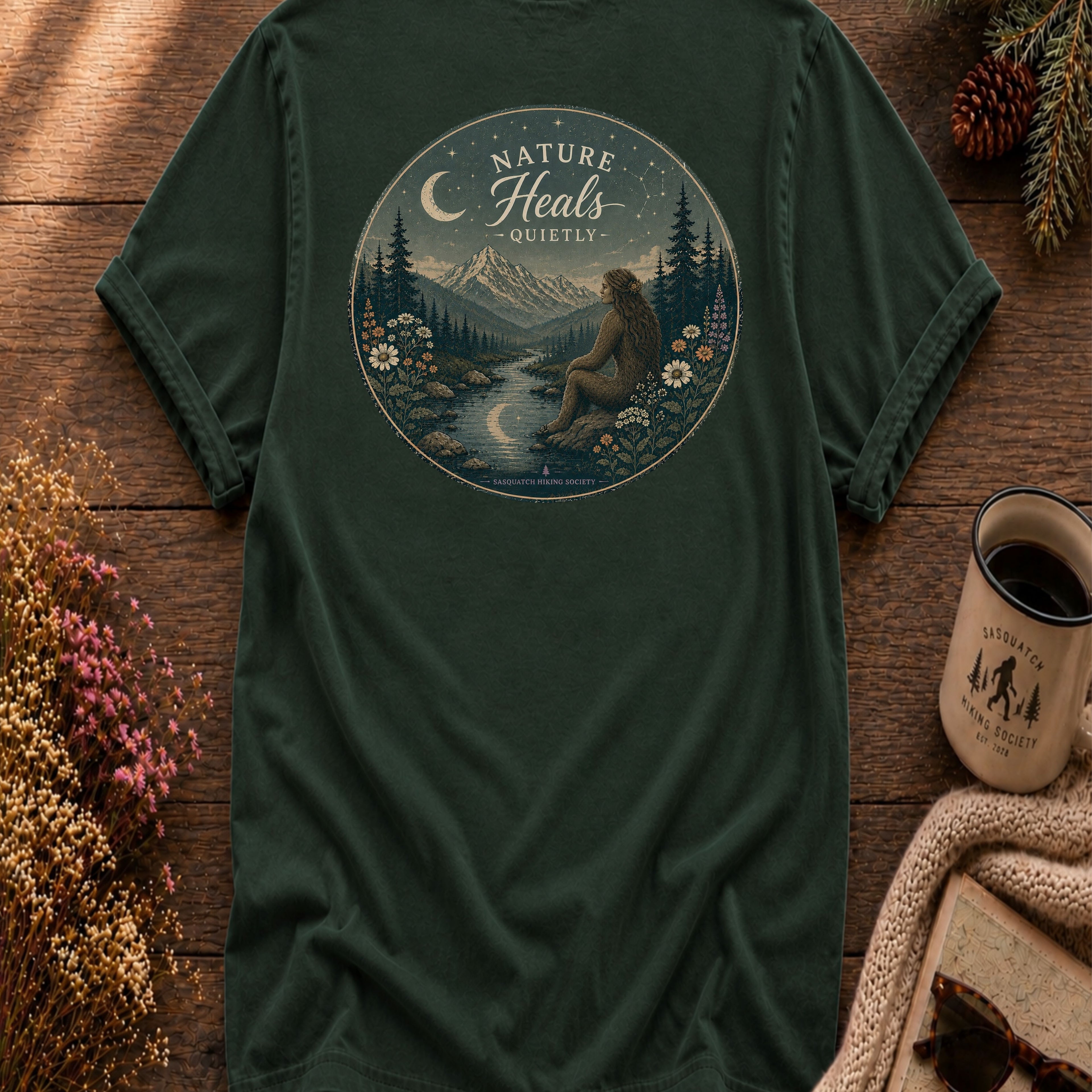Nature Heals Quietly Comfort Colors Tee