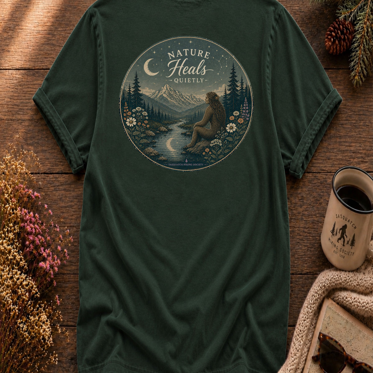 Nature Heals Quietly Comfort Colors Tee