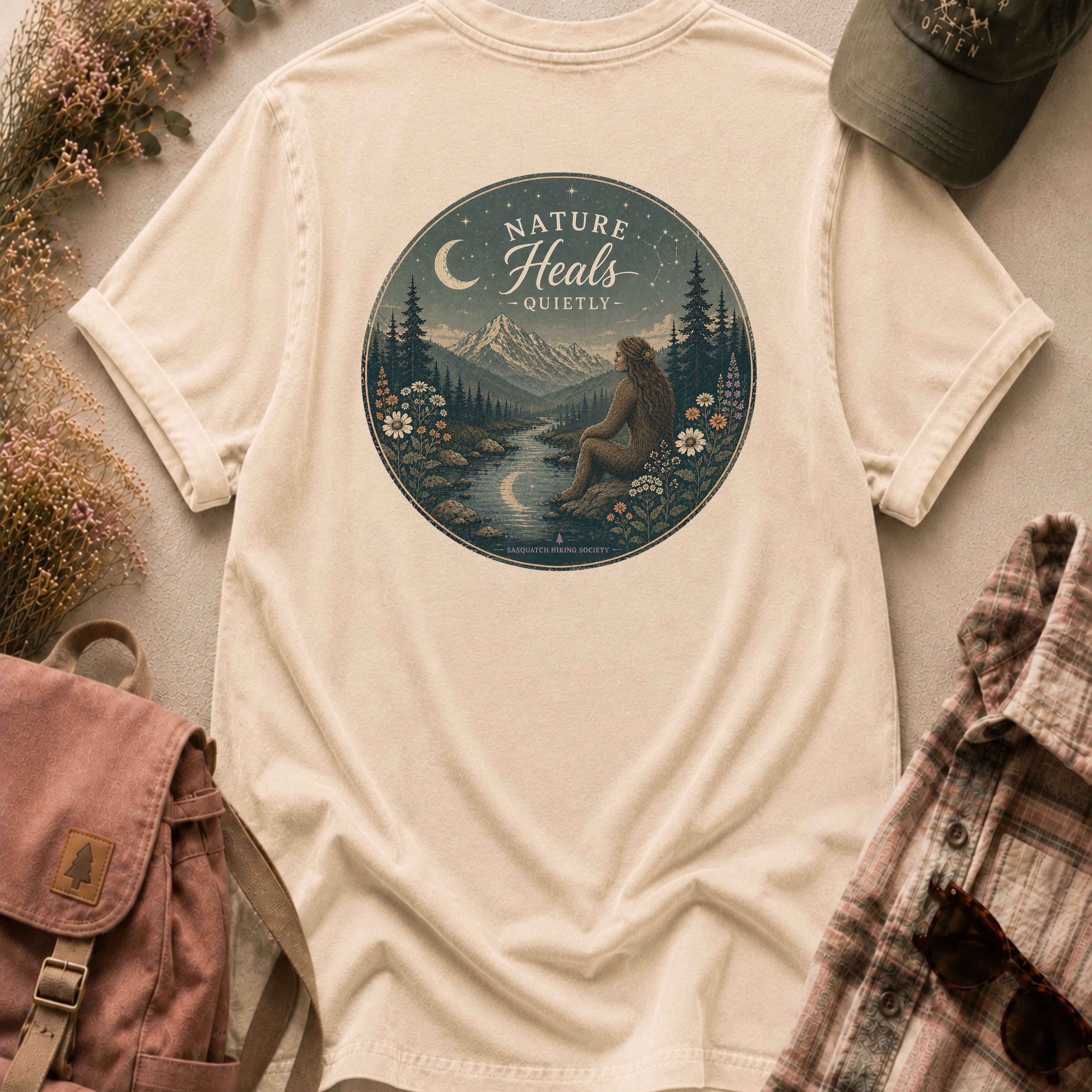 Nature Heals Quietly Comfort Colors Tee