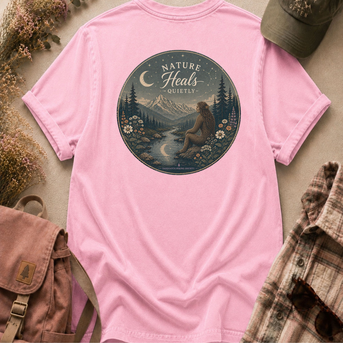 Nature Heals Quietly Comfort Colors Tee