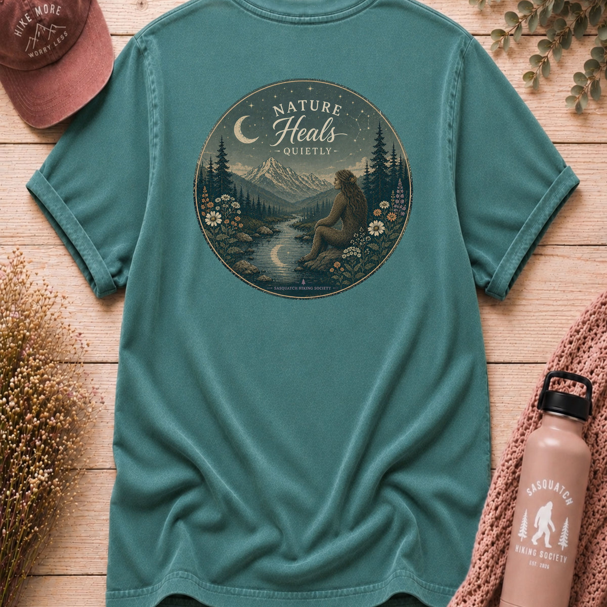 Nature Heals Quietly Comfort Colors Tee