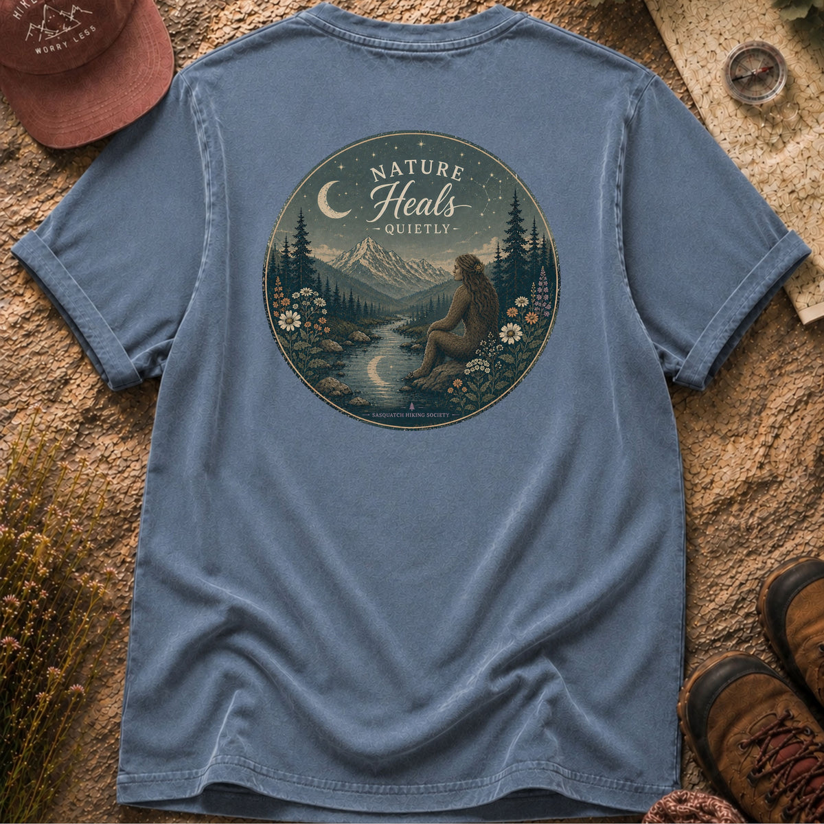Nature Heals Quietly Comfort Colors Tee