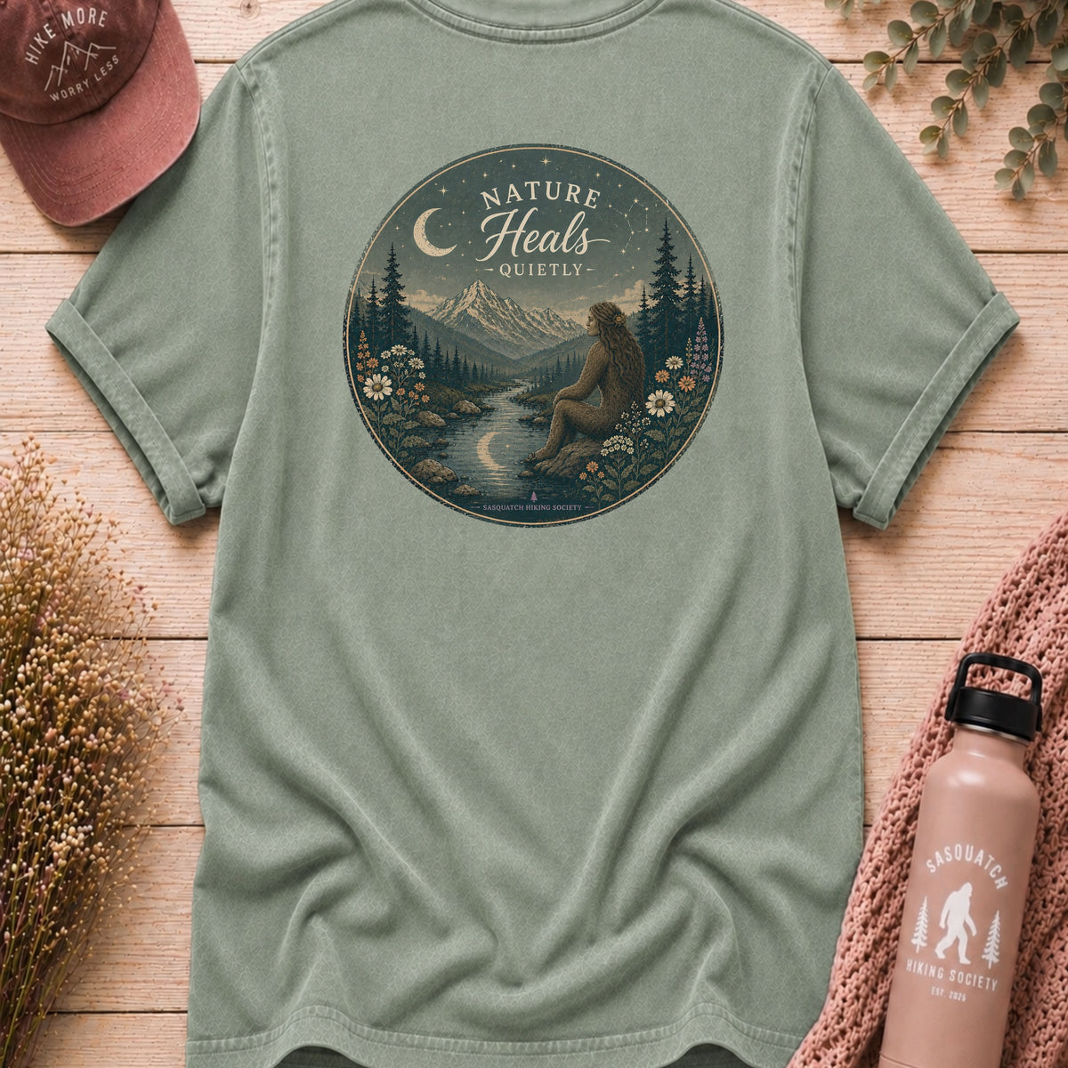 Nature Heals Quietly Comfort Colors Tee