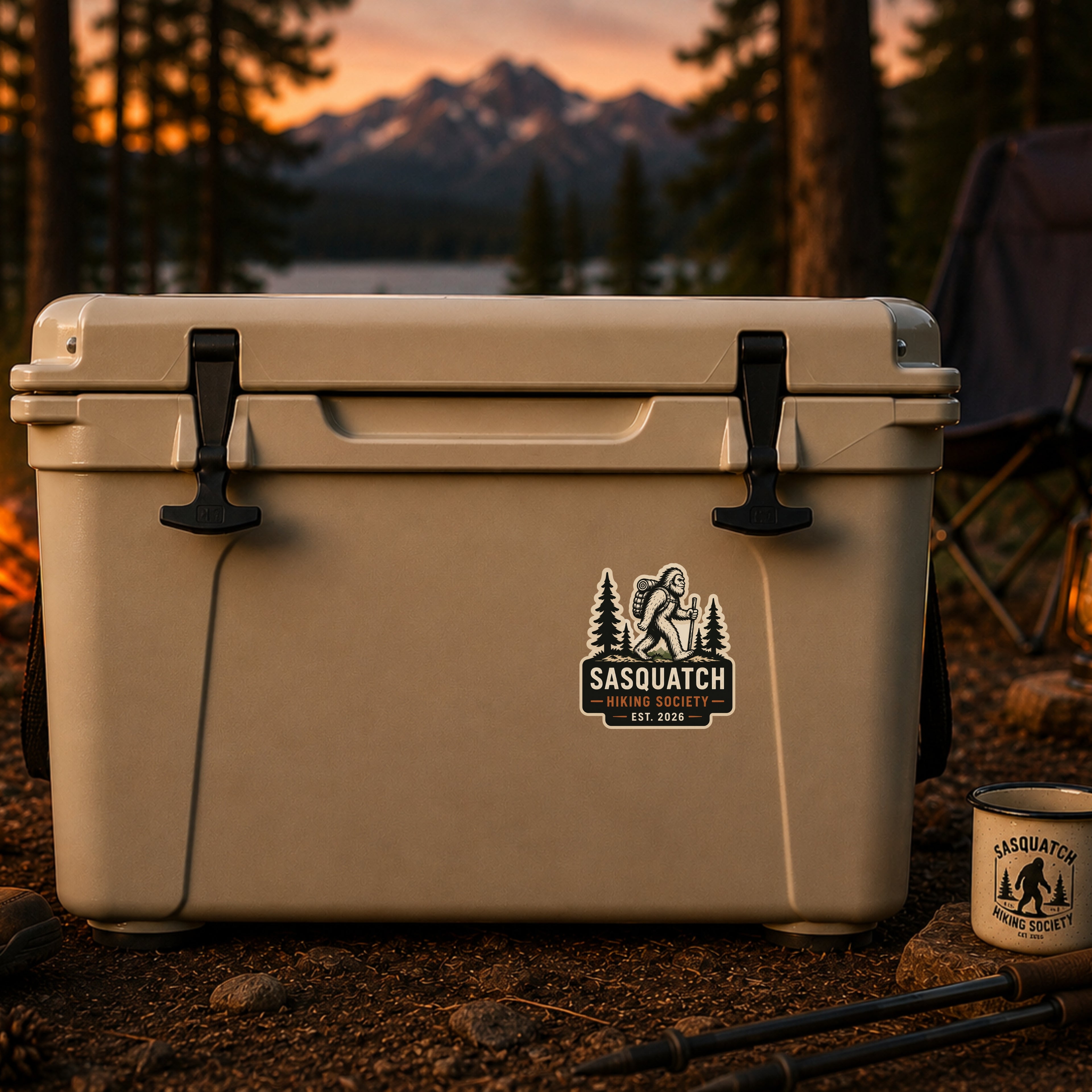 Sasquatch Hiking Society Logo Vinyl Decal