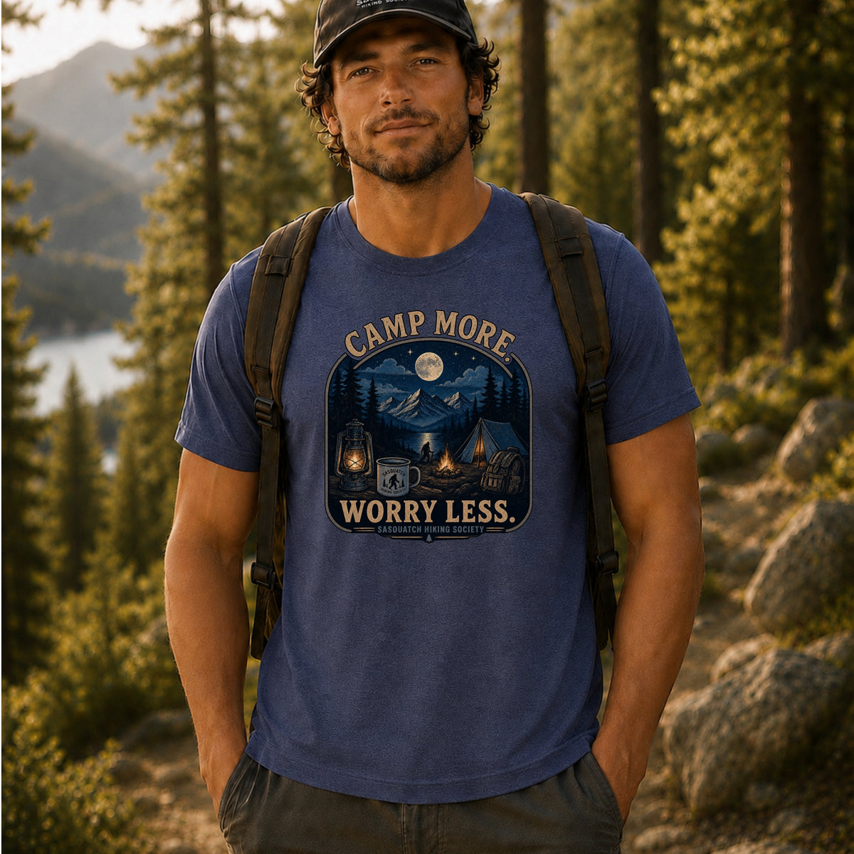 Camp More. Worry Less. Lightweight Tee