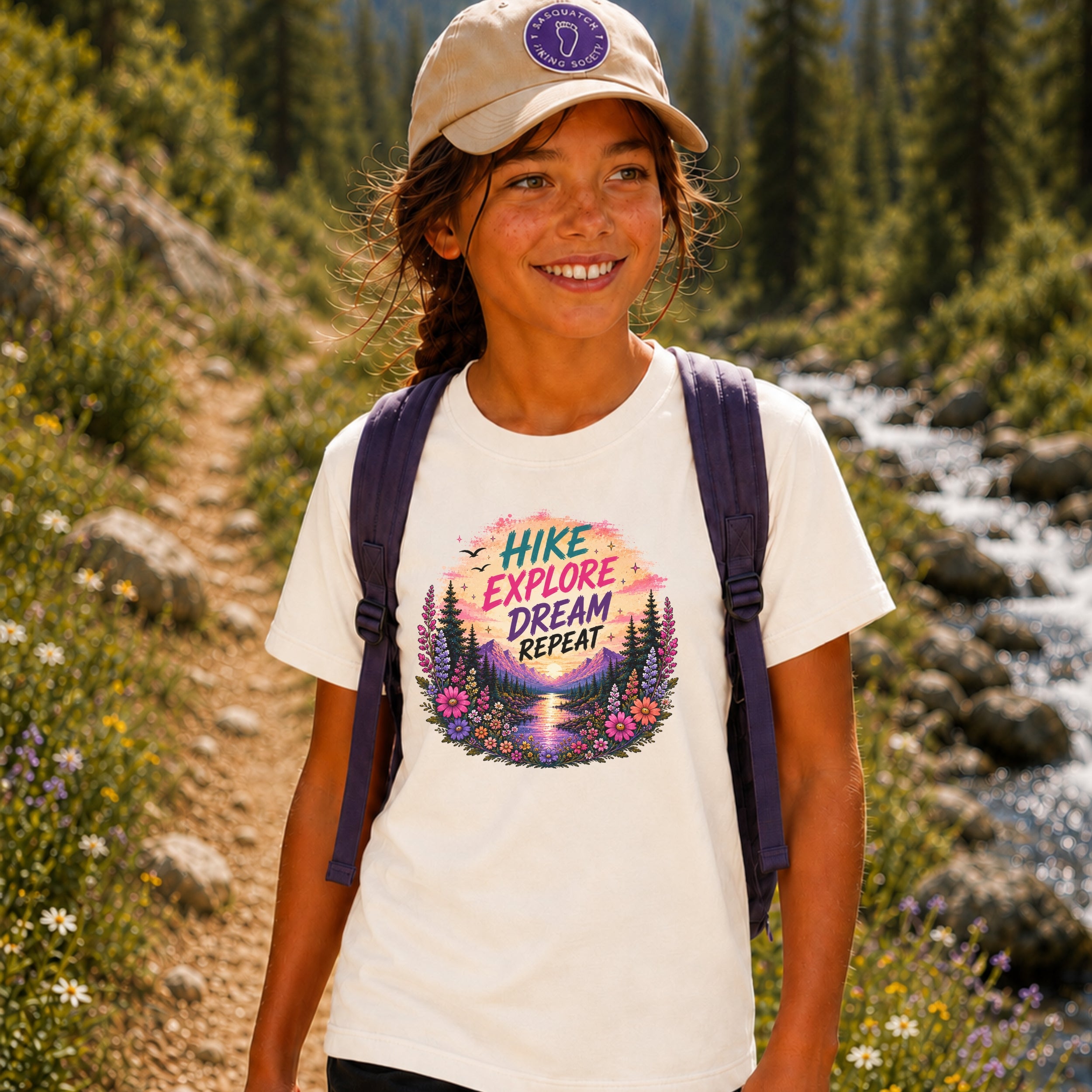 Hike. Explore. Repeat Youth Tee