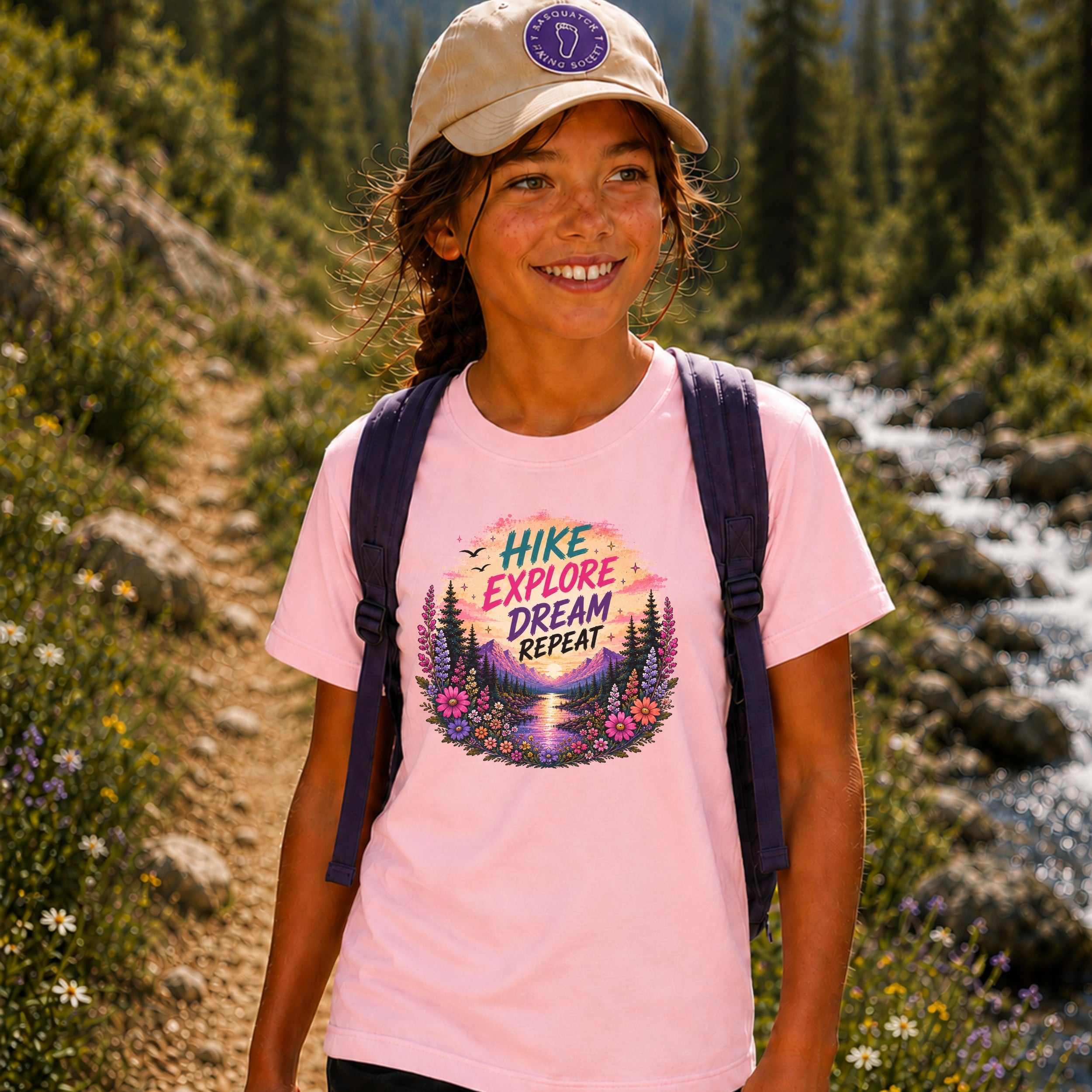 Hike. Explore. Repeat Youth Tee