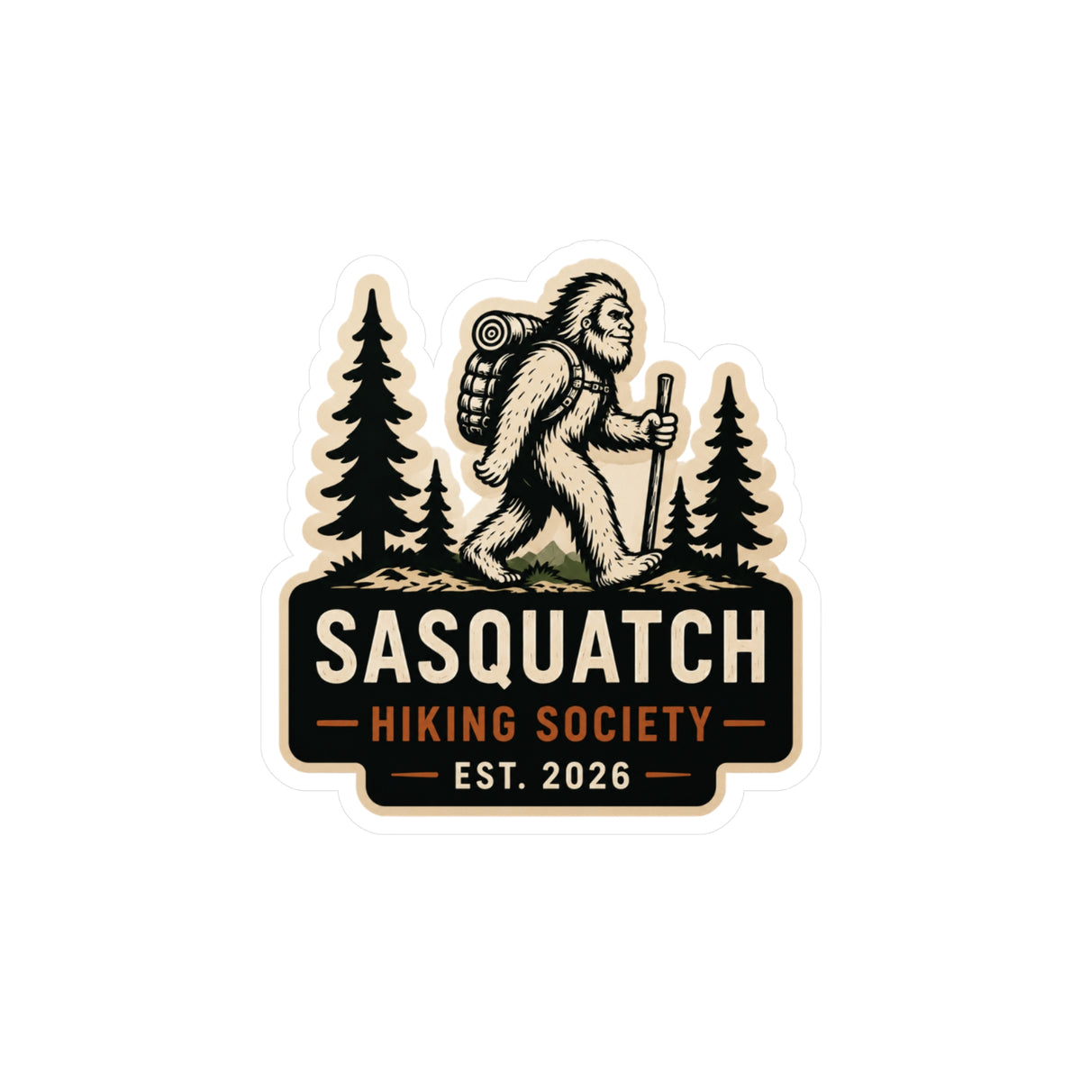 Sasquatch Hiking Society Logo Vinyl Decal
