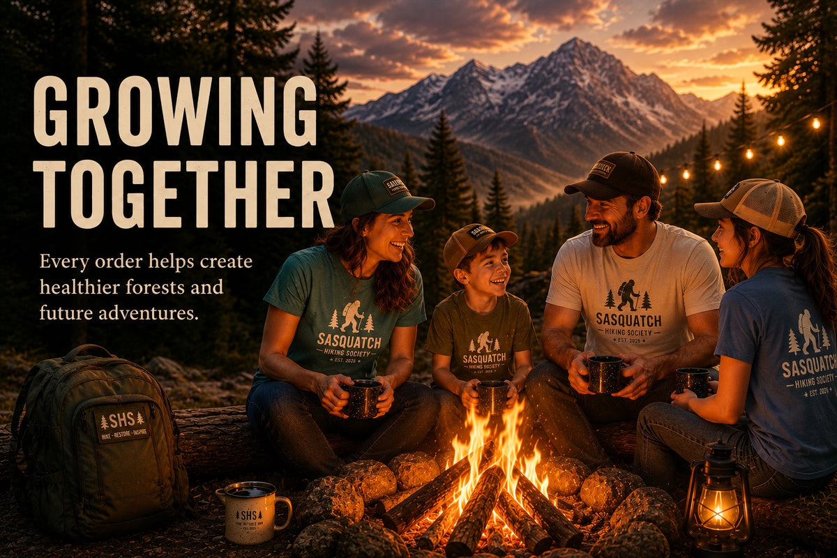 Growing together impact hero for Sasquatch Hiking Society tree planting mission